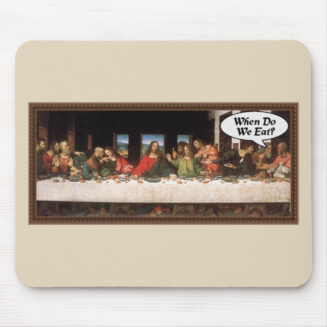 Wann essen wir? - Funny Last Suliday Dinner Mousepad (Vorne)