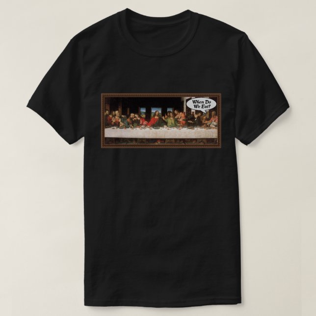 Wann essen wir? - Funny Last Suliday Dinner T-Shirt (Design vorne)