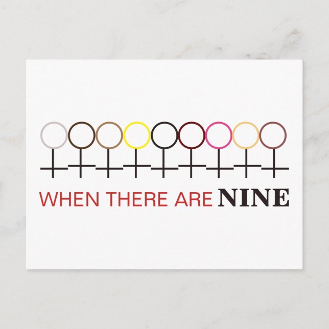 Wann gibt es neun Richter Ginsburg RBG SCOTUS Postkarte (Vorderseite)