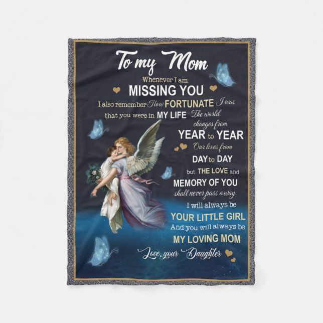 Wann immer ich Vermisst bin, gib du der Mama. Fleecedecke (Vorderseite)