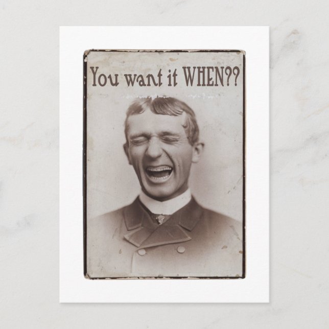 WANN Will du es? Postkarte (Vorderseite)