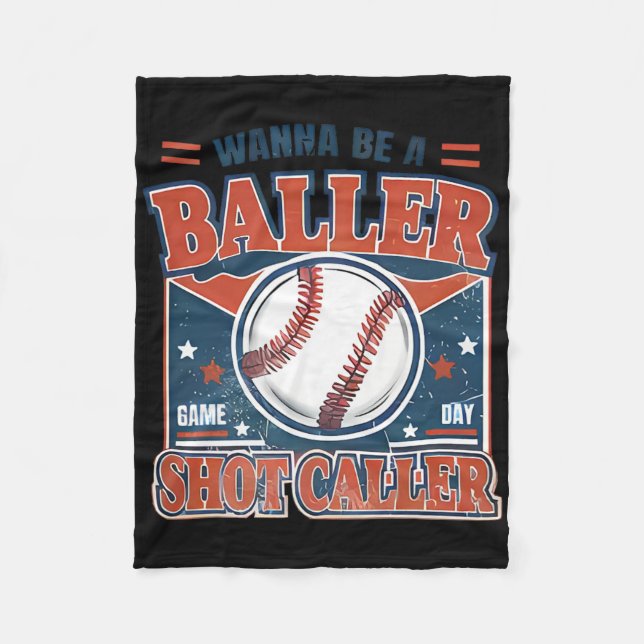 Wanna Be A Byller Shot-caller Retro Bysebyll Game  Fleecedecke (Vorderseite)