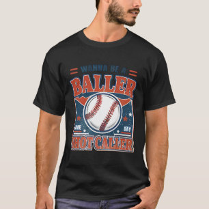 Wanna Be A Byller Shot-caller Retro Bysebyll Spiel T-Shirt