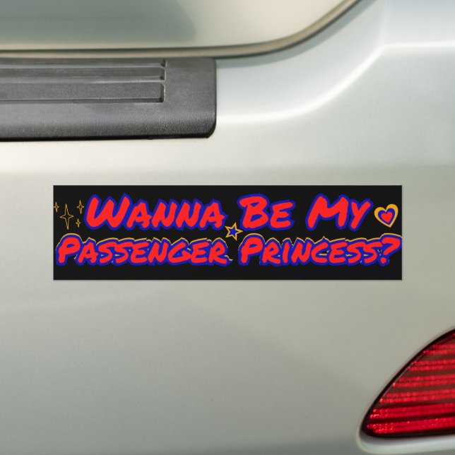 Wanna Be My Passenger Princess Retro Vibrant 90's  Autoaufkleber (Auf Auto)