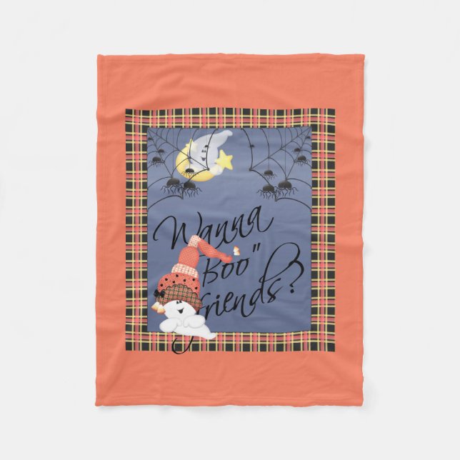 Wanna Boo Friends Halloween Fleecedecke (Vorderseite)