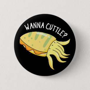 Wanna Cuttle Funny Cuttlefish Puppe Dark BG Button