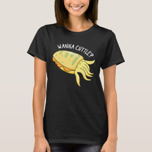 Wanna Cuttle Funny Cuttlefish Puppe Dark BG T-Shirt