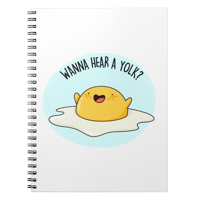 Wanna Hear A Yolk Funny Egg Joke Pub Notizblock (Vorderseite)