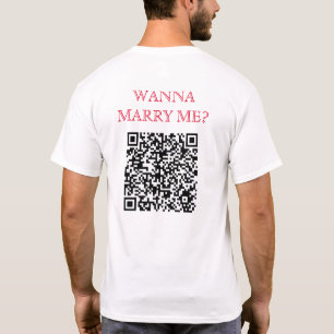 Wanna heiraten mich QR-Code auf der Rückseite Funn T-Shirt