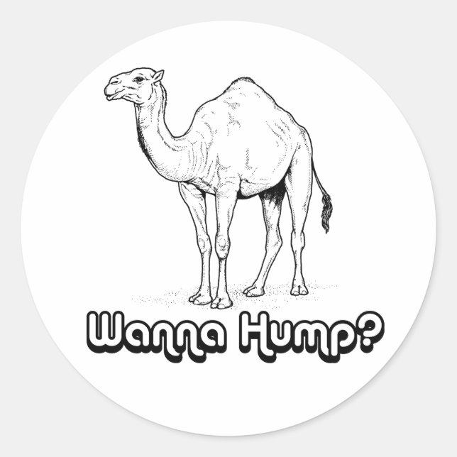Wanna Hump Runder Aufkleber (Vorderseite)