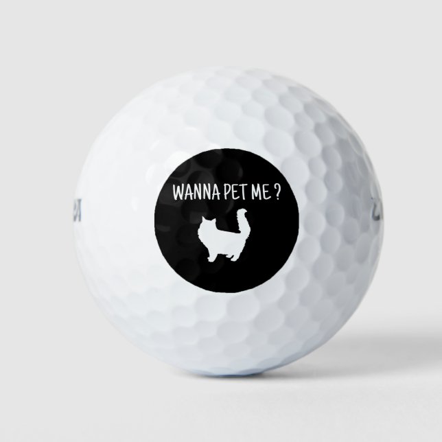 Wanna Pet Me Cat Golfball (Vorderseite)