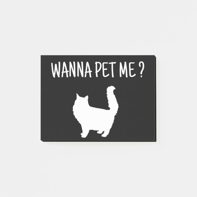 Wanna Pet Me Cat Post-it Klebezettel (Vorderseite)