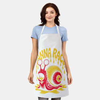 Wanna Race? Funny Melting Snail Ironic All-Over Pr Schürze