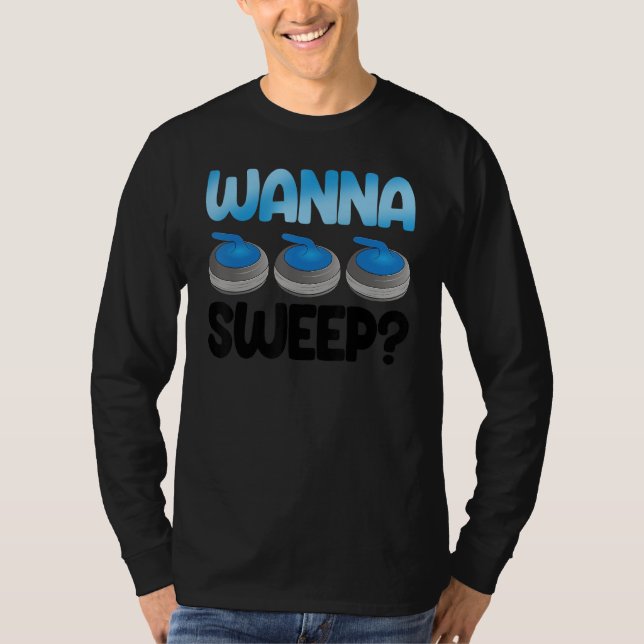 Wanna Sweep Curling Men World's Greatest Curling D T-Shirt (Vorderseite)