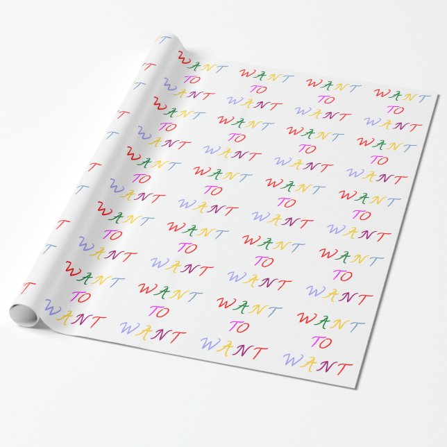 want to want multicolore geschenkpapier (Ungerollt)
