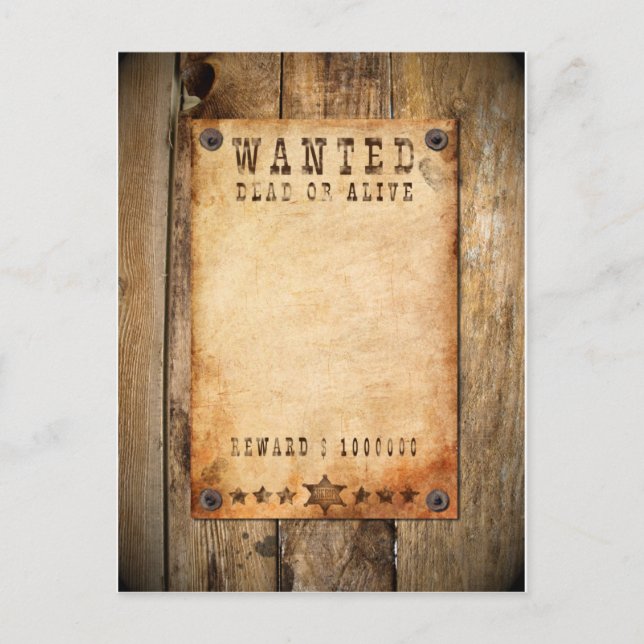 Wanted 01 postkarte (Vorderseite)