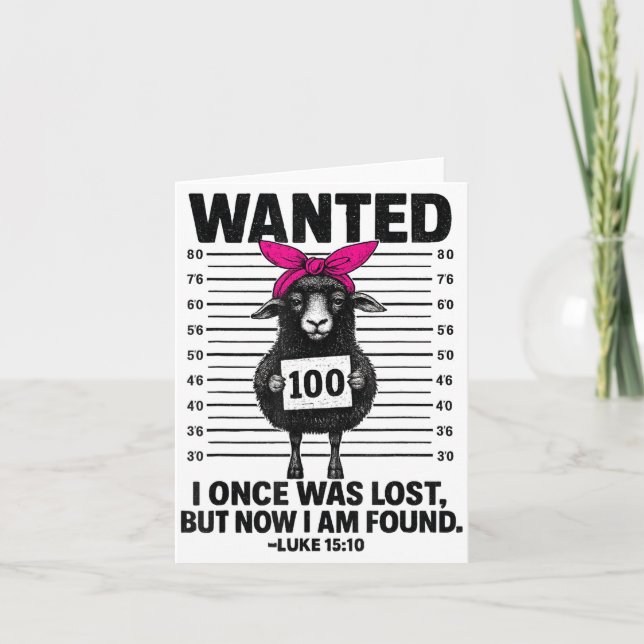Wanted I Once Was Lost Funny Sheep Quotes Jesus Ch Karte (Vorderseite)