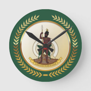 Wanuatu-Wappen Runde Wanduhr