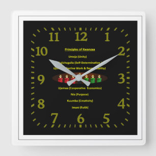 Wanzaa Principles Square Wall Clock 23 Quadratische Wanduhr