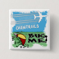 Wanze, die weg von chemtrail Flugzeug läuft
