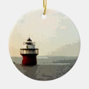 Wanze heller Duxbury Pier-Leuchtturm Keramikornament