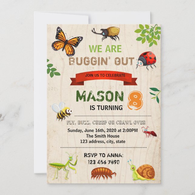 Wanzen-Geburtstags-Einladung Einladung (Vorderseite)