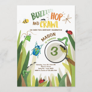 Wanzen-Geburtstags-Einladungs-Insekt hört das Einladung