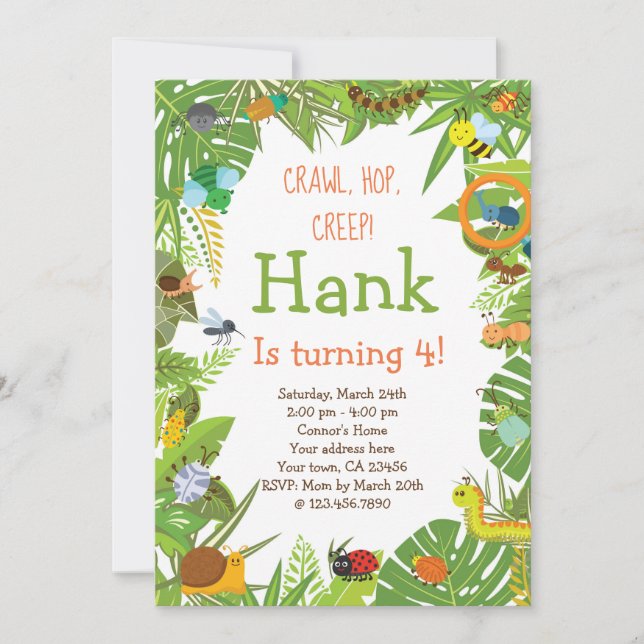 Wanzen-Insekten-Einladung Einladung (Vorderseite)