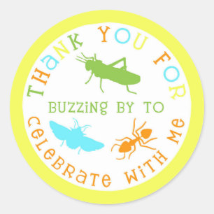 Wanzen-Insekten-Geburtstags-Party danken Ihnen Runder Aufkleber