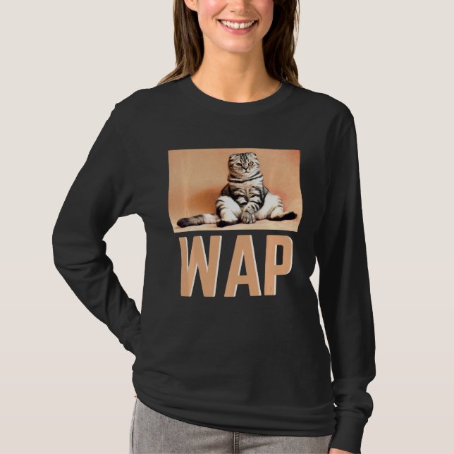 Wap Funny Kitty Cat Music Song Inspiriert Kurzes S T-Shirt (Vorderseite)