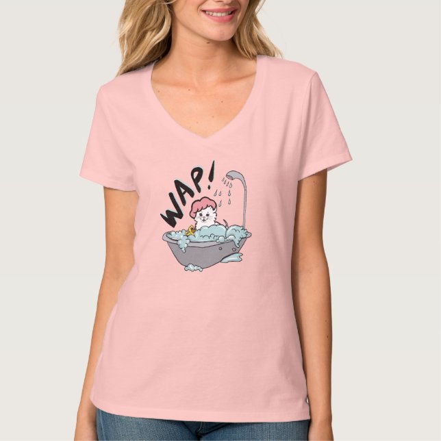 WAP-Katze in einem Tub-Tee-Shirt T-Shirt (Vorderseite)