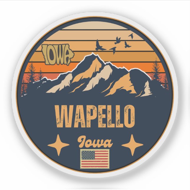 Wapello, Iowa Aufkleber (Vorderseite)
