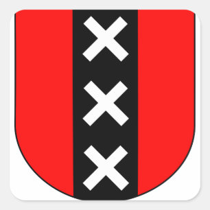 Wapen Amsterdam, Niederlande Quadratischer Aufkleber