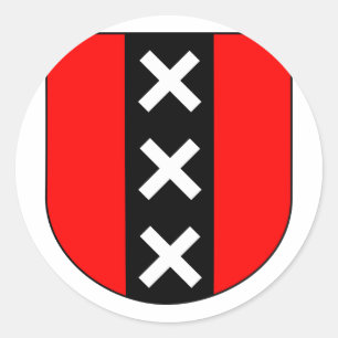 Wapen Amsterdam, Niederlande Runder Aufkleber