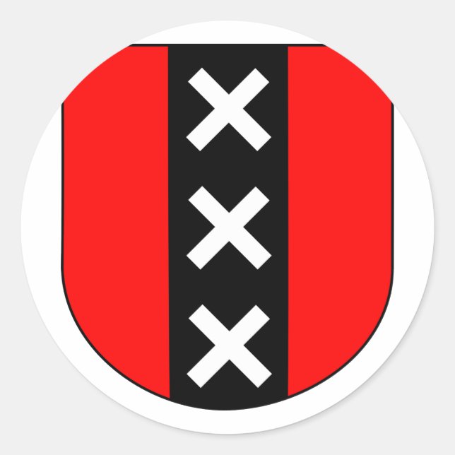 Wapen Amsterdam, Niederlande Runder Aufkleber (Vorderseite)