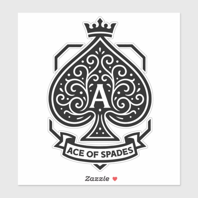 Wappen "Ace of Spades" — Kronleuchter Aufkleber (Blatt)