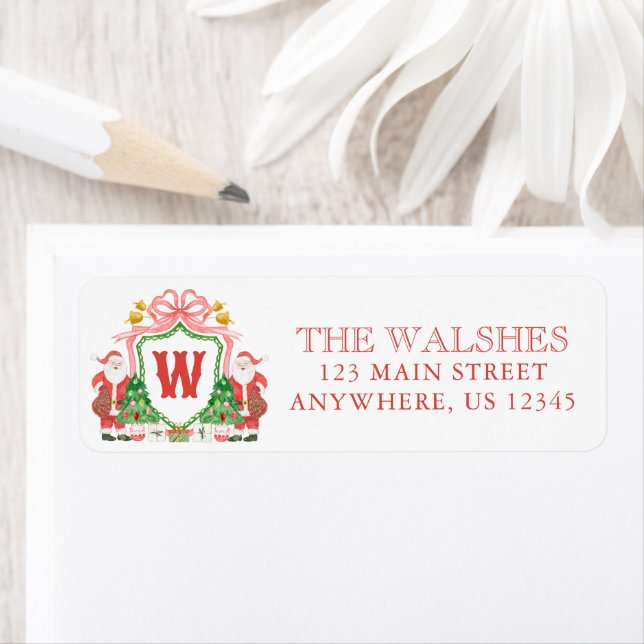 Wappen-Adresse des Watercolor Santa Monogram (Insitu)