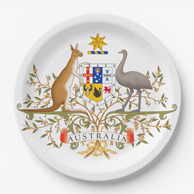 Wappen Australiens Pappteller (Vorderseite)