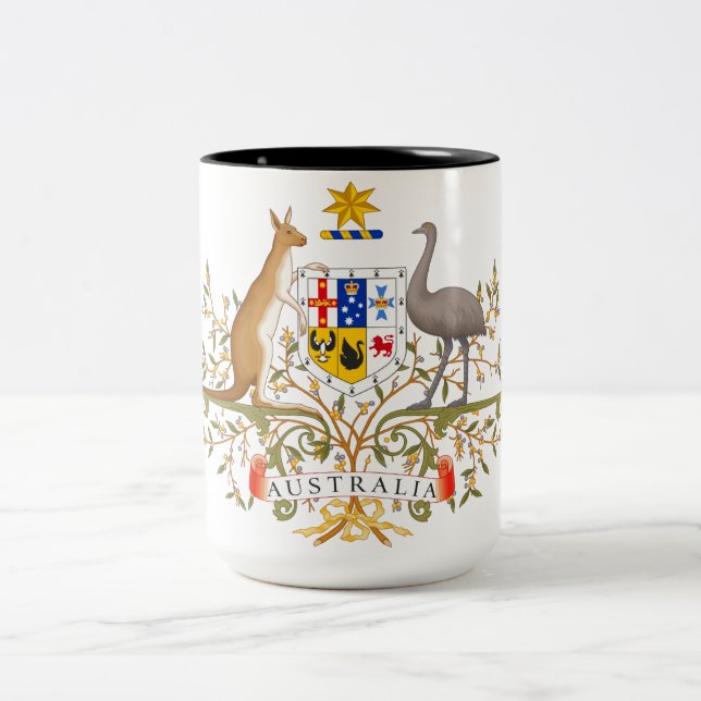 Wappen Australiens Zweifarbige Tasse (Mittel)