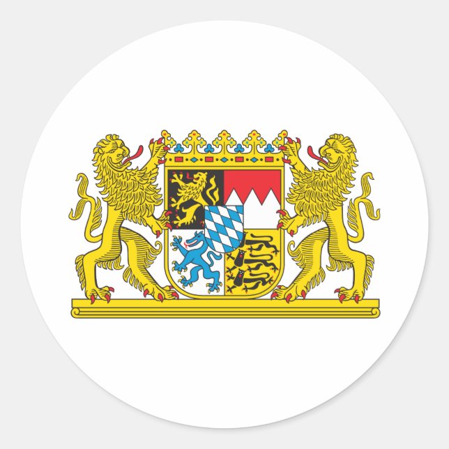 Wappen Bayern-offiziellen Deutschland-Symbols Runder Aufkleber (Vorderseite)