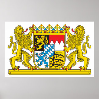 Wappen Bayerns Offizielles deutsches Symbol Poster