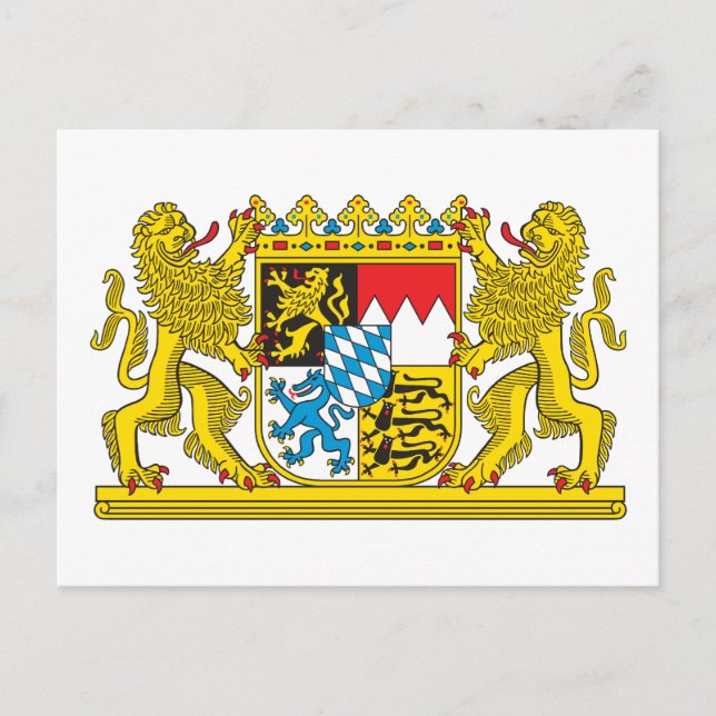 Wappen Bayerns Offizielles deutsches Symbol Postkarte (Vorderseite)