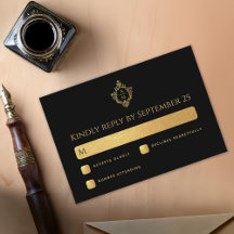 Wappen Black Imitats Gold Elegantes Hochzeitsszena