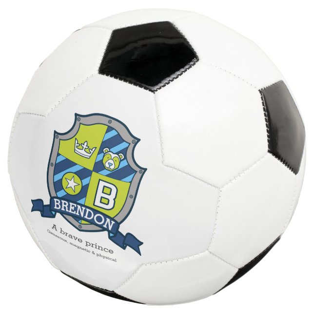 Wappen Buchstabe B grüner Bärenstar Brendon Fußball (Dreiviertel)