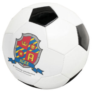 Wappen-Buchstabe Ein rot-gelber Kronenlion Alex Fußball