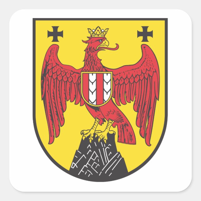 Wappen Burgenland Österreich Quadratischer Aufkleber (Vorderseite)