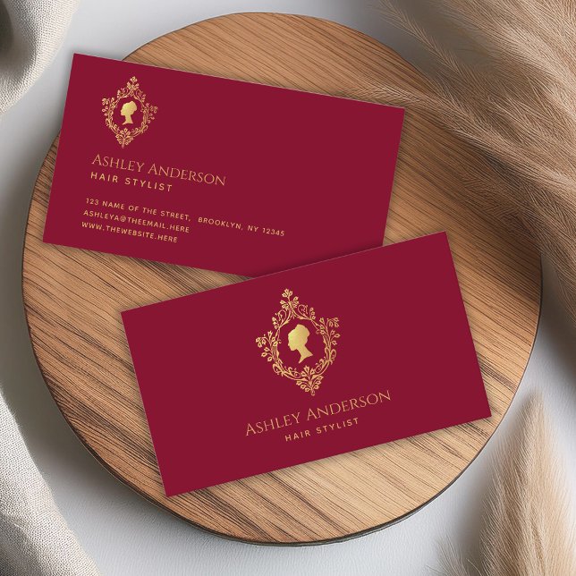 Wappen Burgundy Gold Elegante Vintage Viktorianisc Visitenkarte (Von Creator hochgeladen)