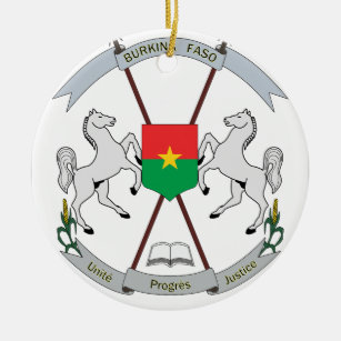 Wappen Burkina Faso - Armoiries Burkina Faso Keramik Ornament
