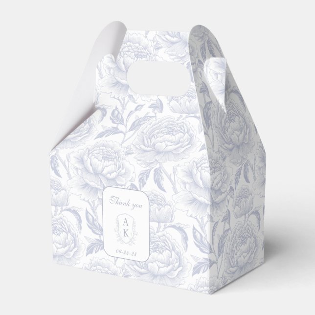 Wappen Chinoiserie Peonies Geschenkschachtel (Vorderseite)