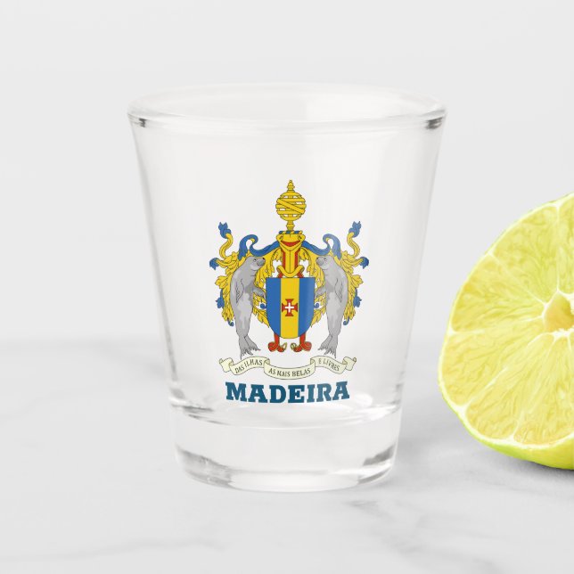 Wappen-Coat von Madeira, Portugal Shot Glass Schnapsglas (Vorderseite)